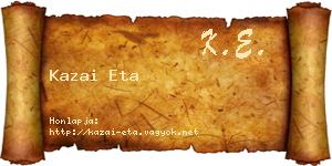 Kazai Eta névjegykártya